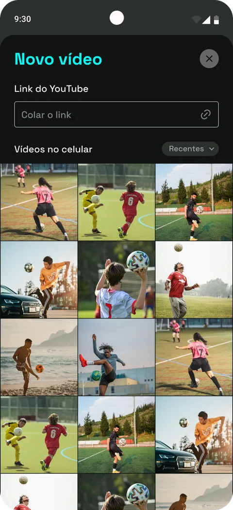 Tela do app Footbao — Envie suas melhores jogadas